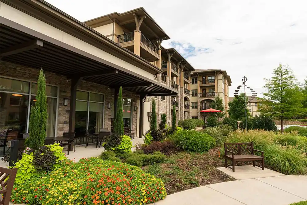 The facade of Martins Landing at Presbyterian Village North