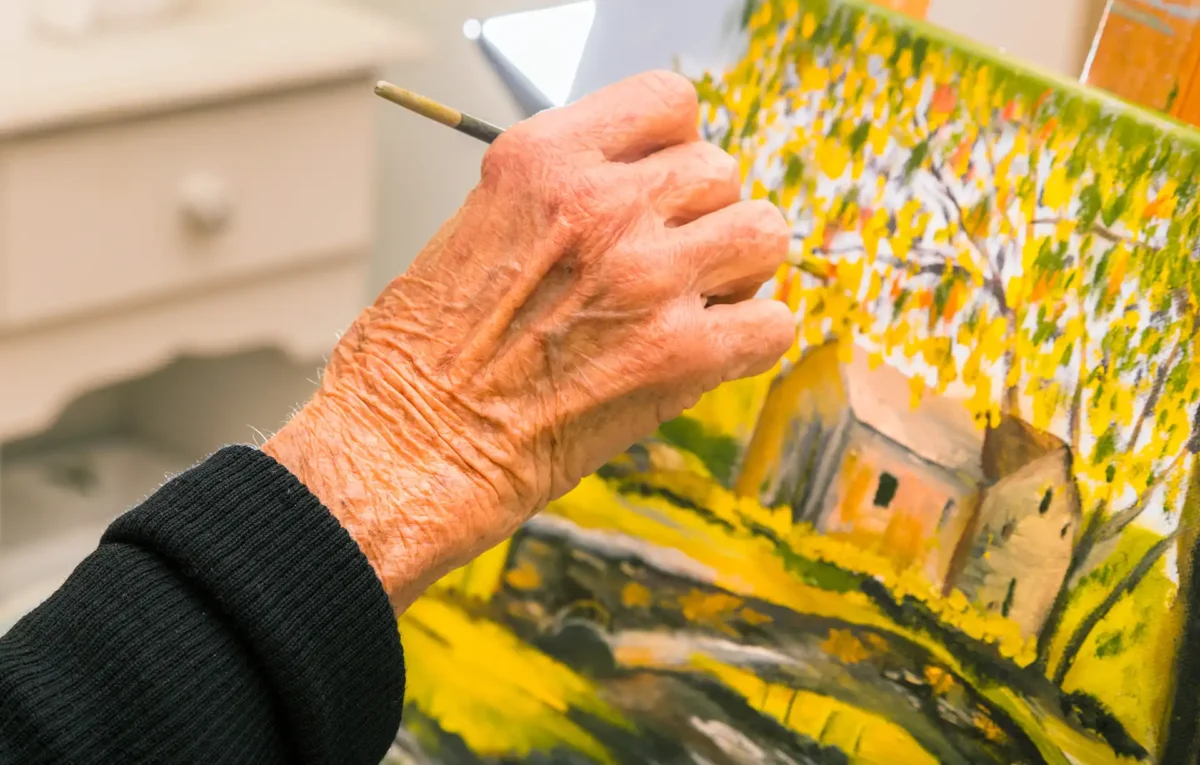 retired woman painting