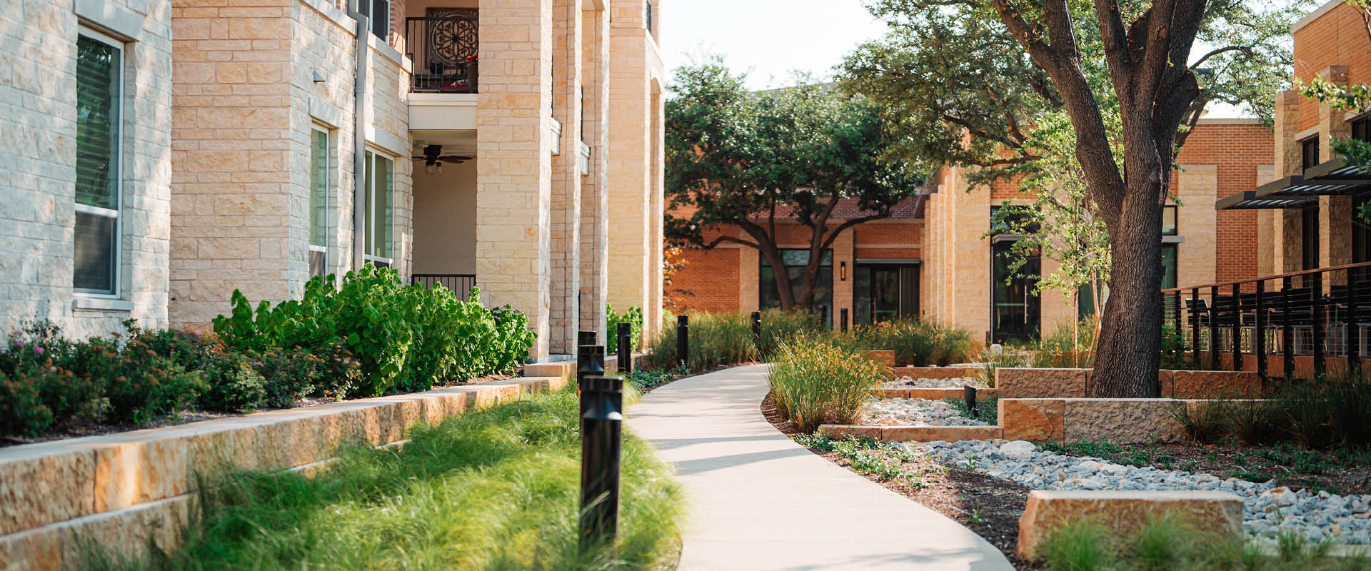 An outdoor courtyard