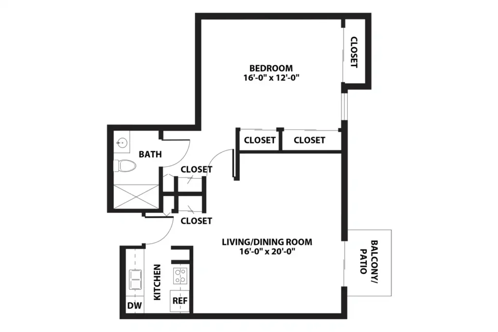1 Bedroom, 1 Bathroom