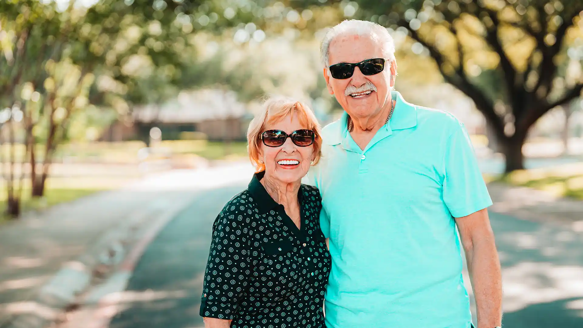 Retired couple outside