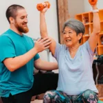 PVN resident and instructor enjoying time in the gym.